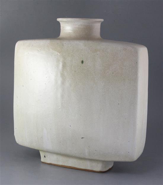 Pierre Culot (Belgian 1938-2011). A large cream-glazed geometric vase, height 43cm